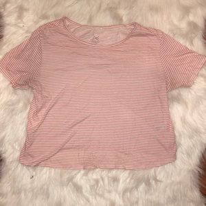 Light pink striped crop top